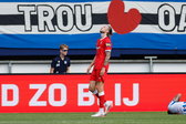 Wout Weghorst baalt na een gemiste kans bij SC Heerenveen