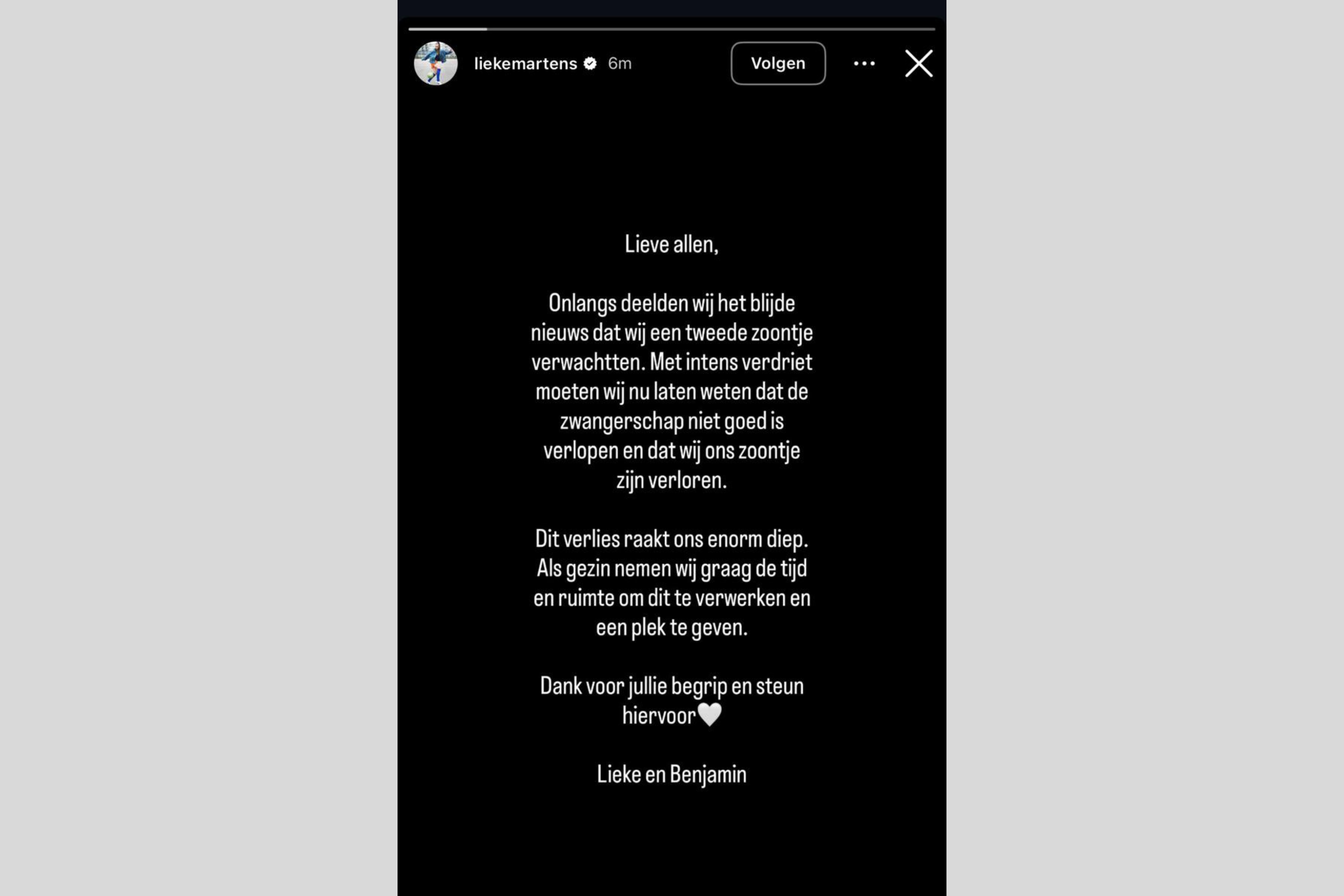 De Instagram Story van Lieke Martens
