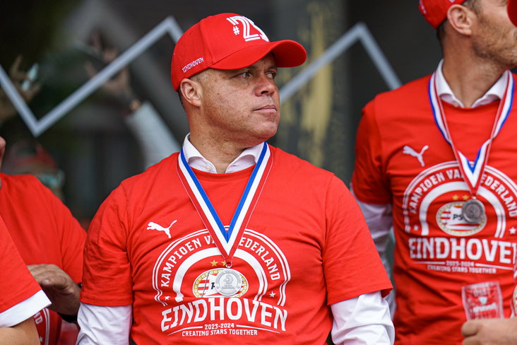 Earnest Stewart tijdens de huldiging van PSV