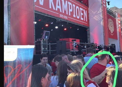 Een fan van NEC bij de huldiging van PSV