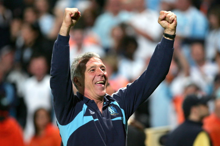 Eric Gerets als trainer van Olympique Marseille