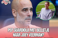 Pep Guardiola met Joey Veerman in de inzet