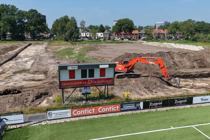 FC Twente begint met de werkzaamheden voor Topsport Campus Diekman