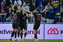 FC Twente viert een goal van Wout Weghorst