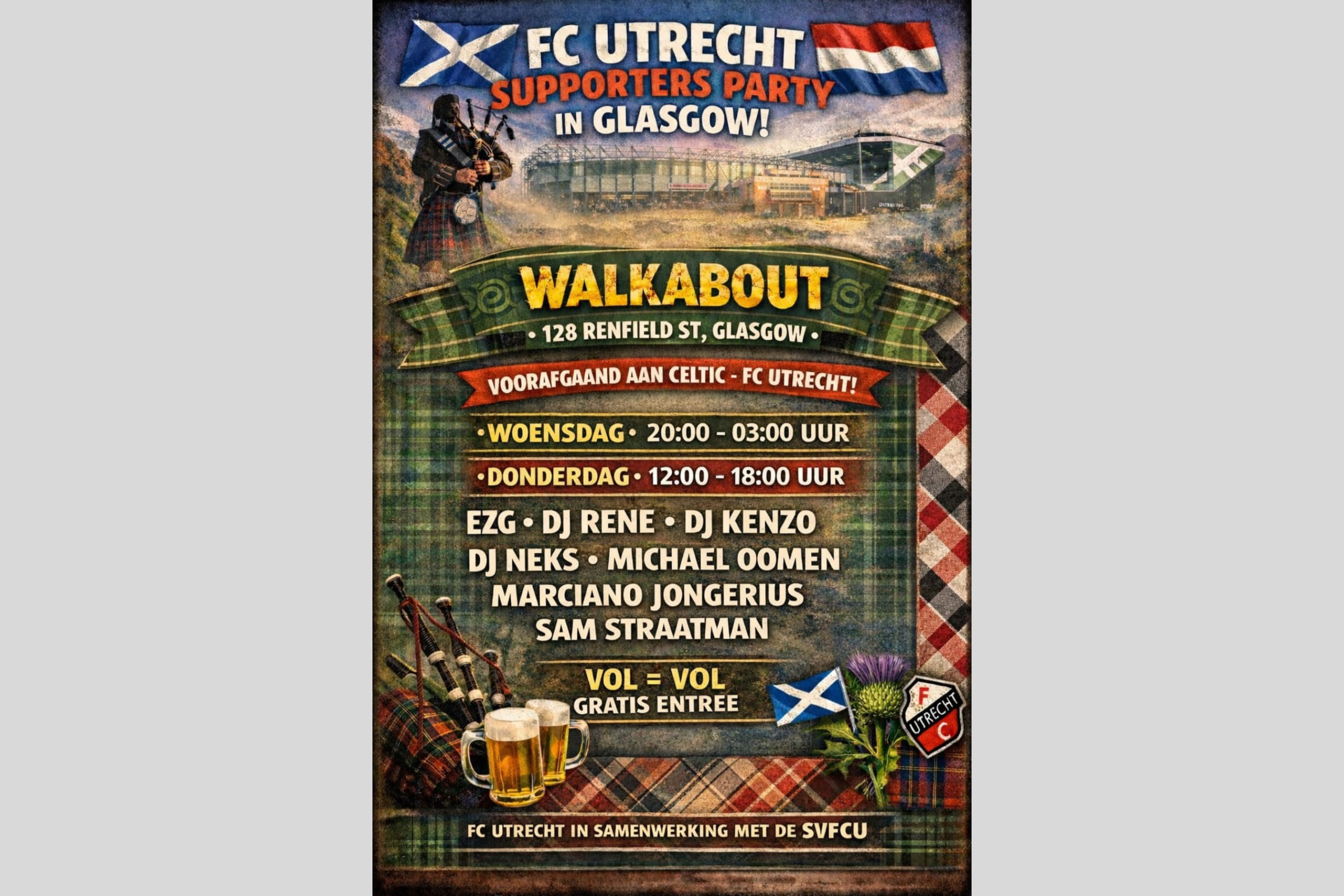 FC Utrecht en de SV organiseren een pre party
