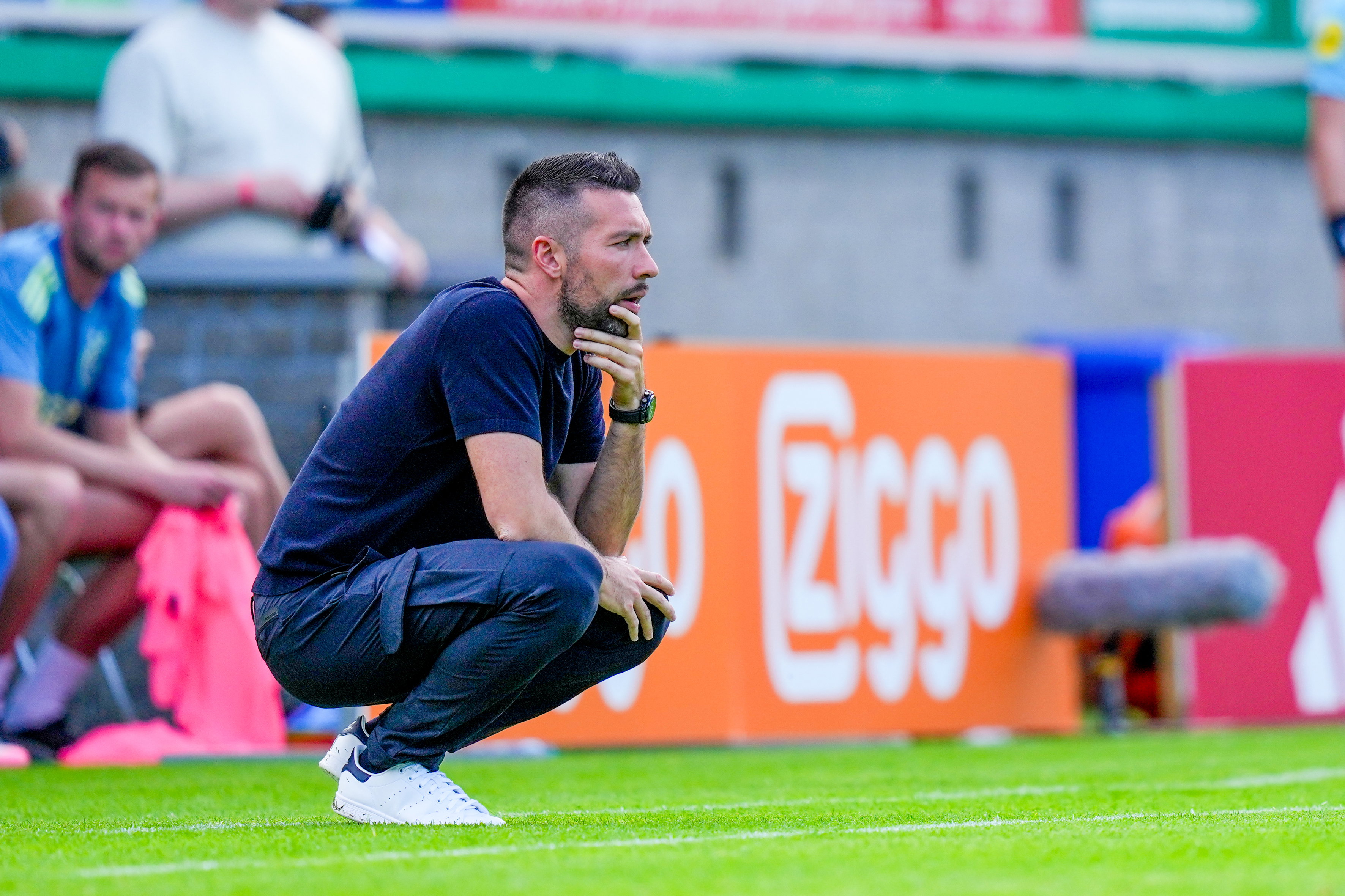 Francesco Farioli tijdens het oefenduel tegen STVV