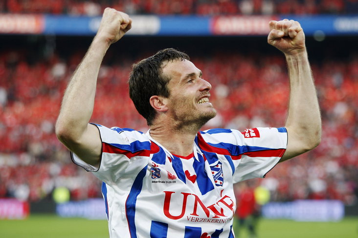 Gerald Sibon na de winst van de KNVB Beker met SC Heerenveen