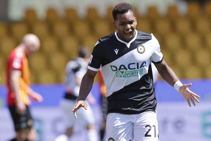 Jayden Braaf bij Udinese
