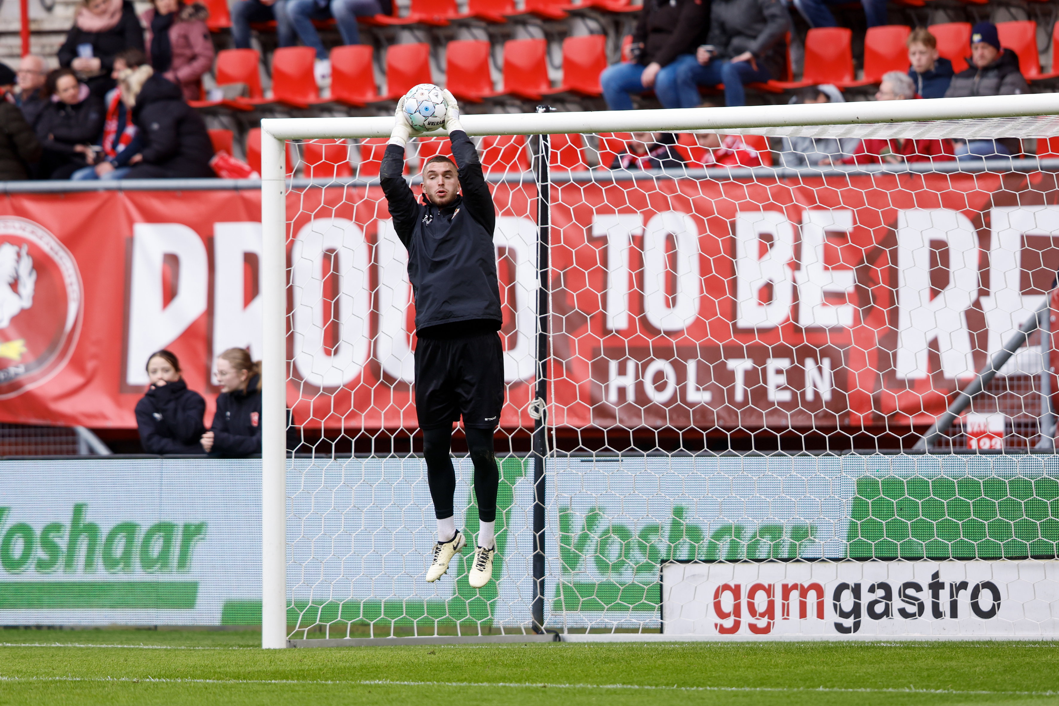 Jeffrey De Lange tijdens de warming up