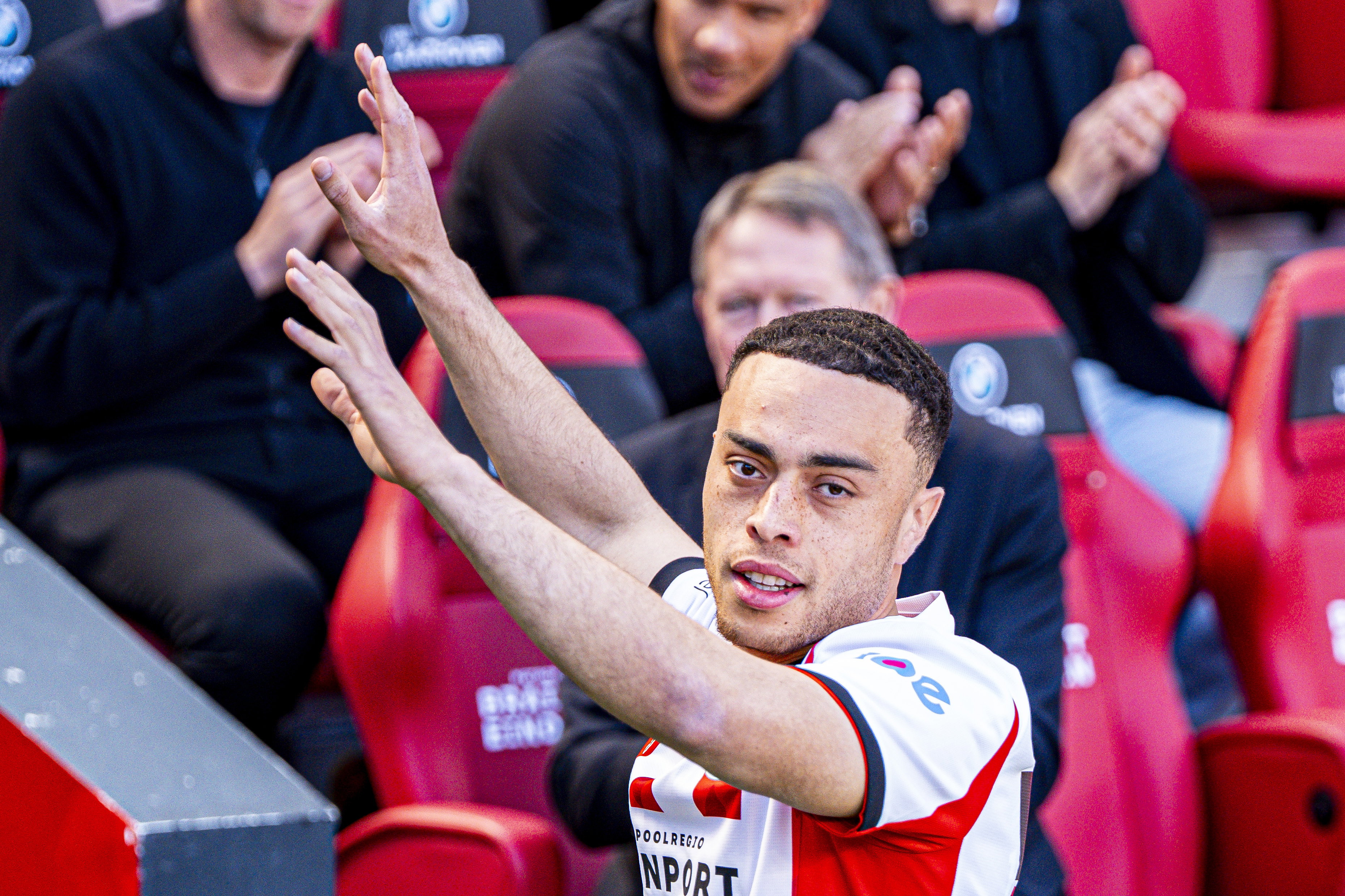 Sergiño Dest tijdens de huldiging van PSV