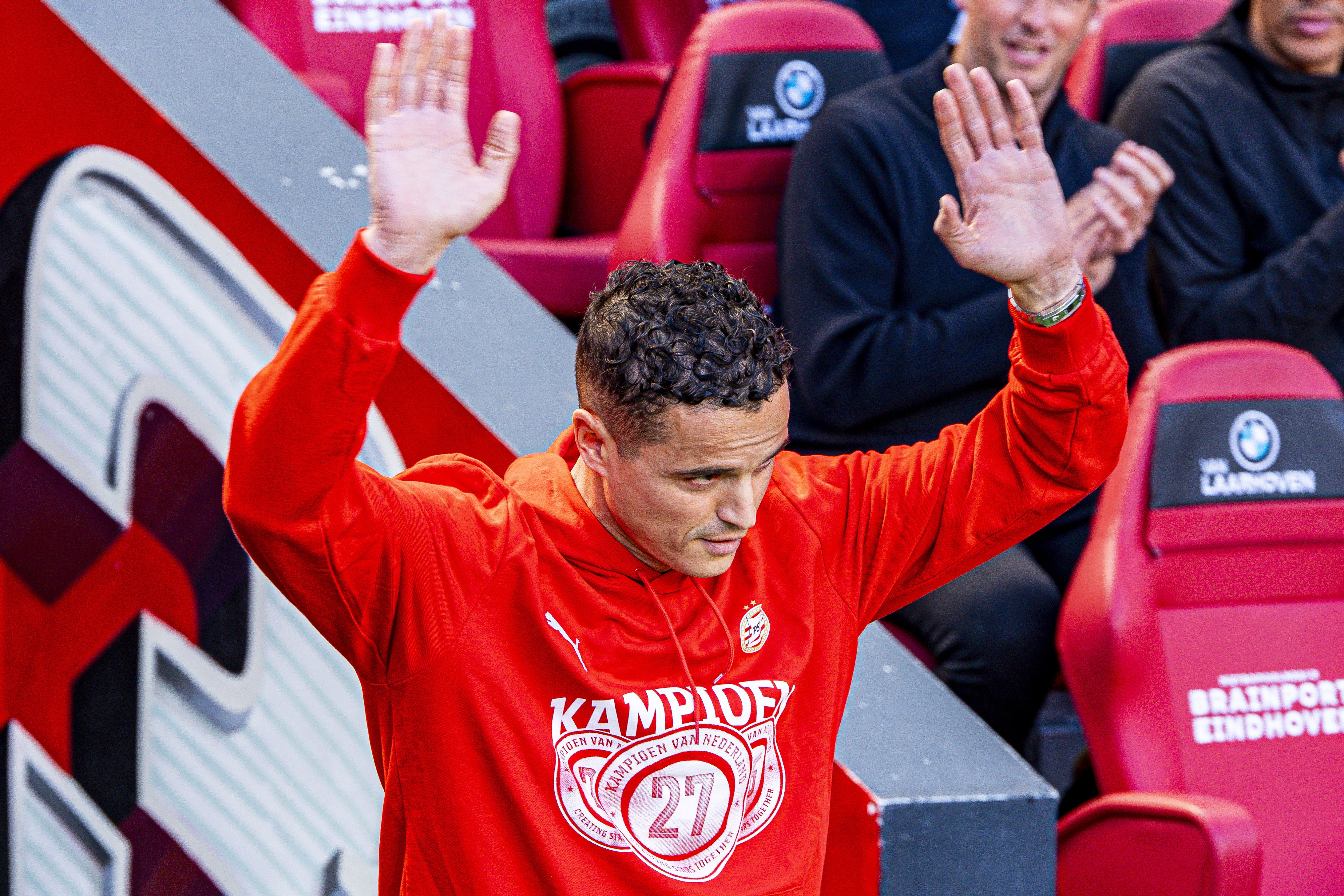 Ibrahim Afellay tijdens de huldiging van PSV