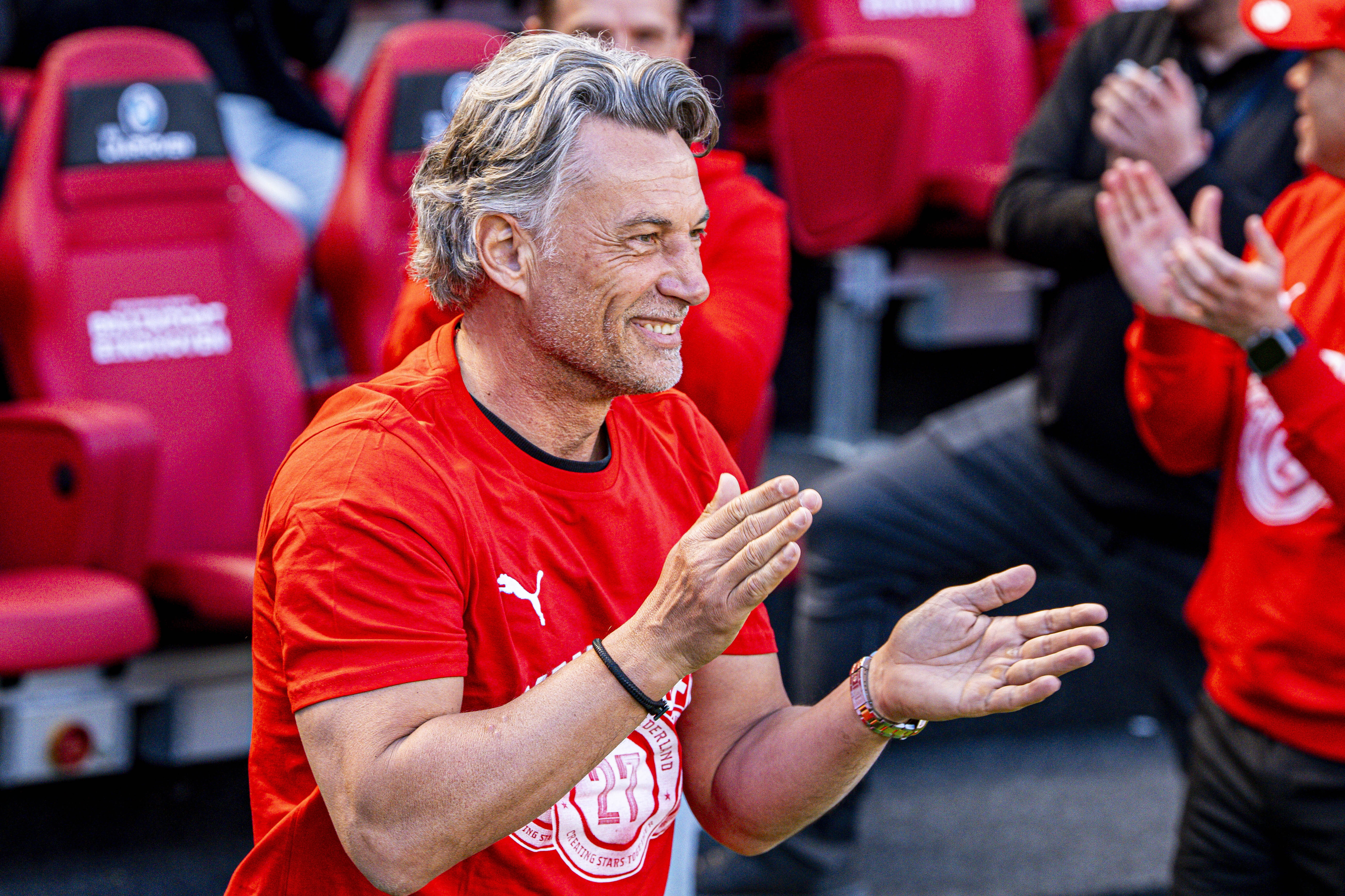 Rob Maas tijdens de huldiging van PSV