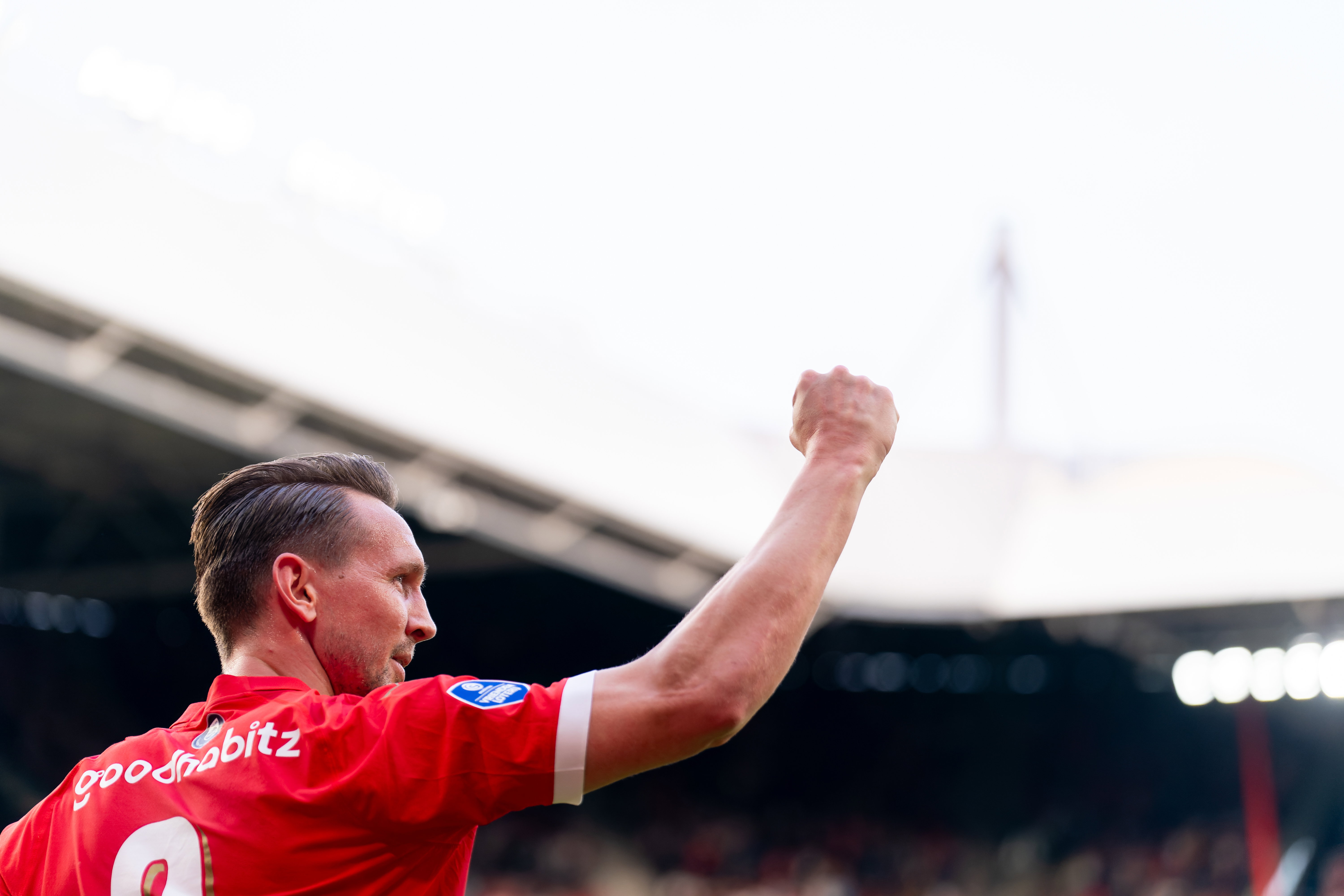 Luuk de Jong na zijn goal tegen AZ