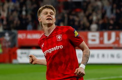 Kristian Hlynsson juicht na zijn treffer