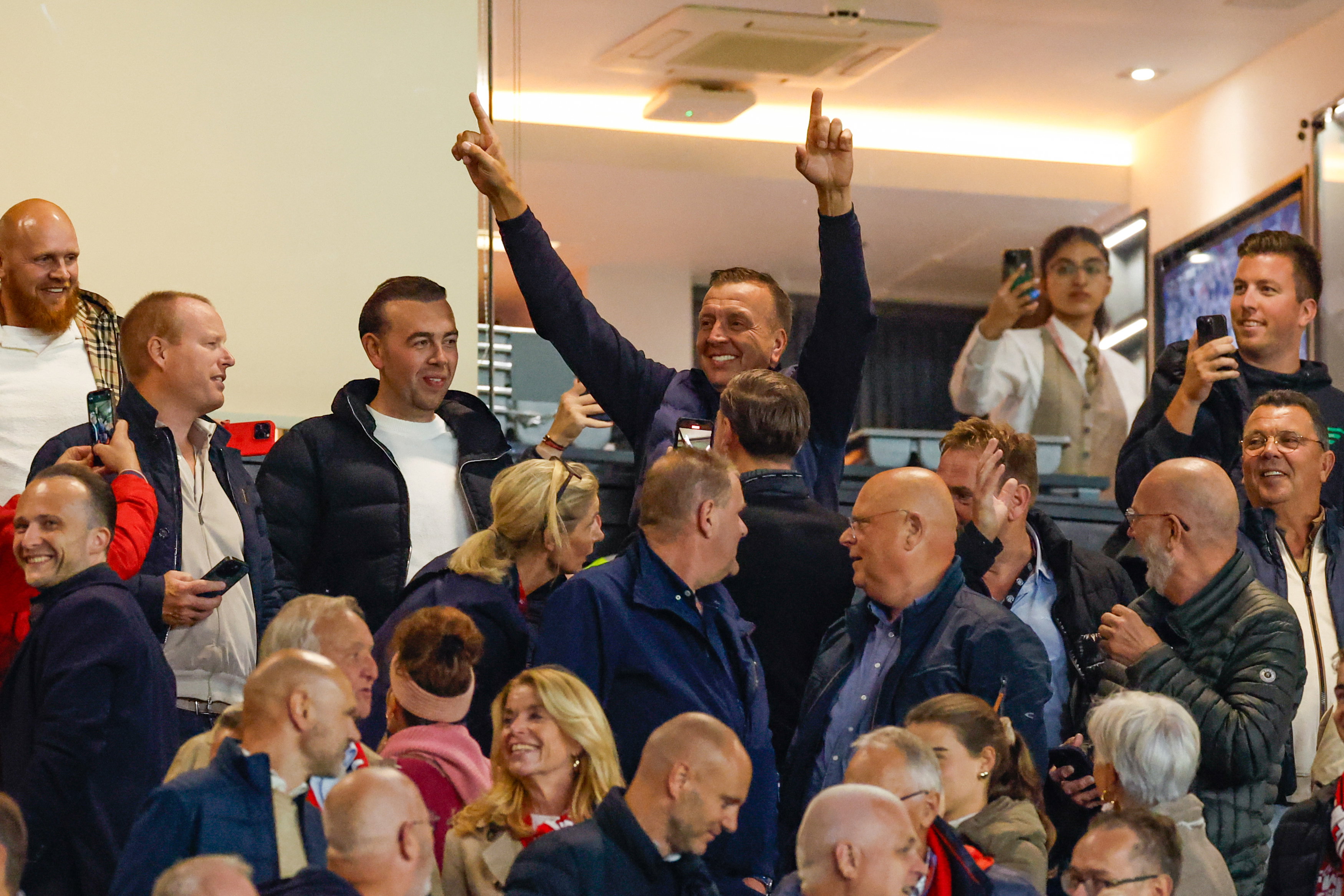 Jannes op de tribune op Old Trafford