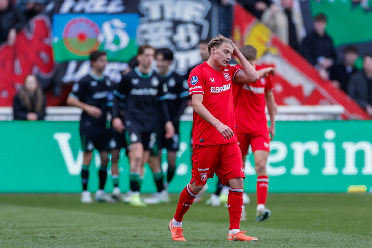 Sem Steijn baalt na een goal van Feyenoord