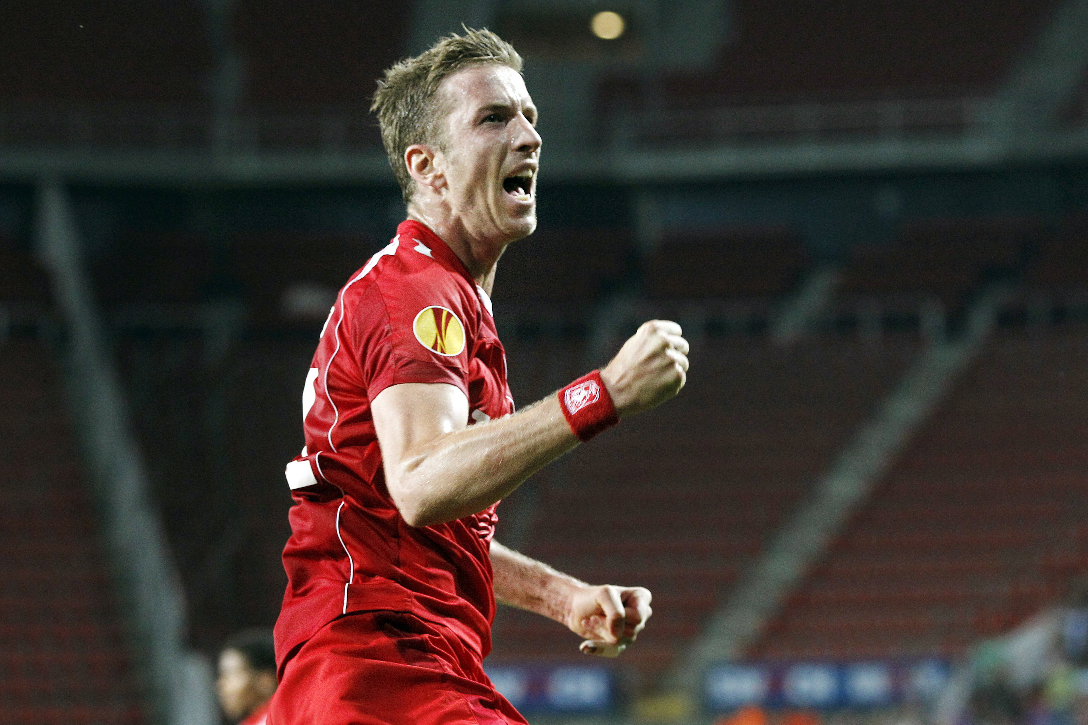 Marc Janko viert een treffer namens FC Twente