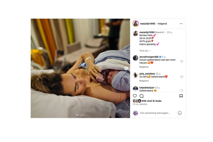 Marjolijn van den Bighelaar is opnieuw moeder geworden