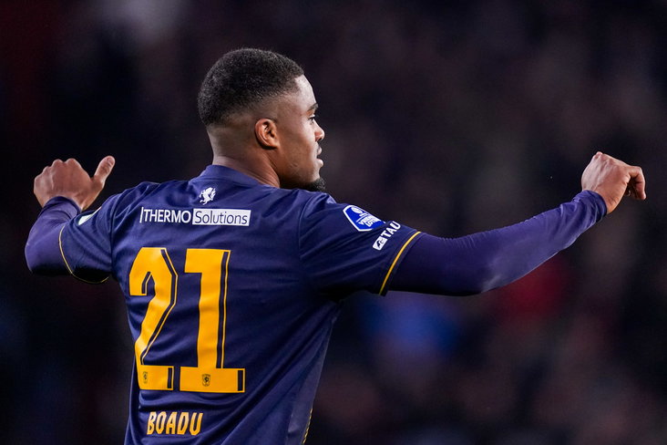 Myron Boadu tegen PSV