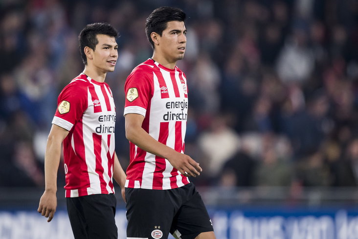 Hirving Lozano en Érick Gutiérrez