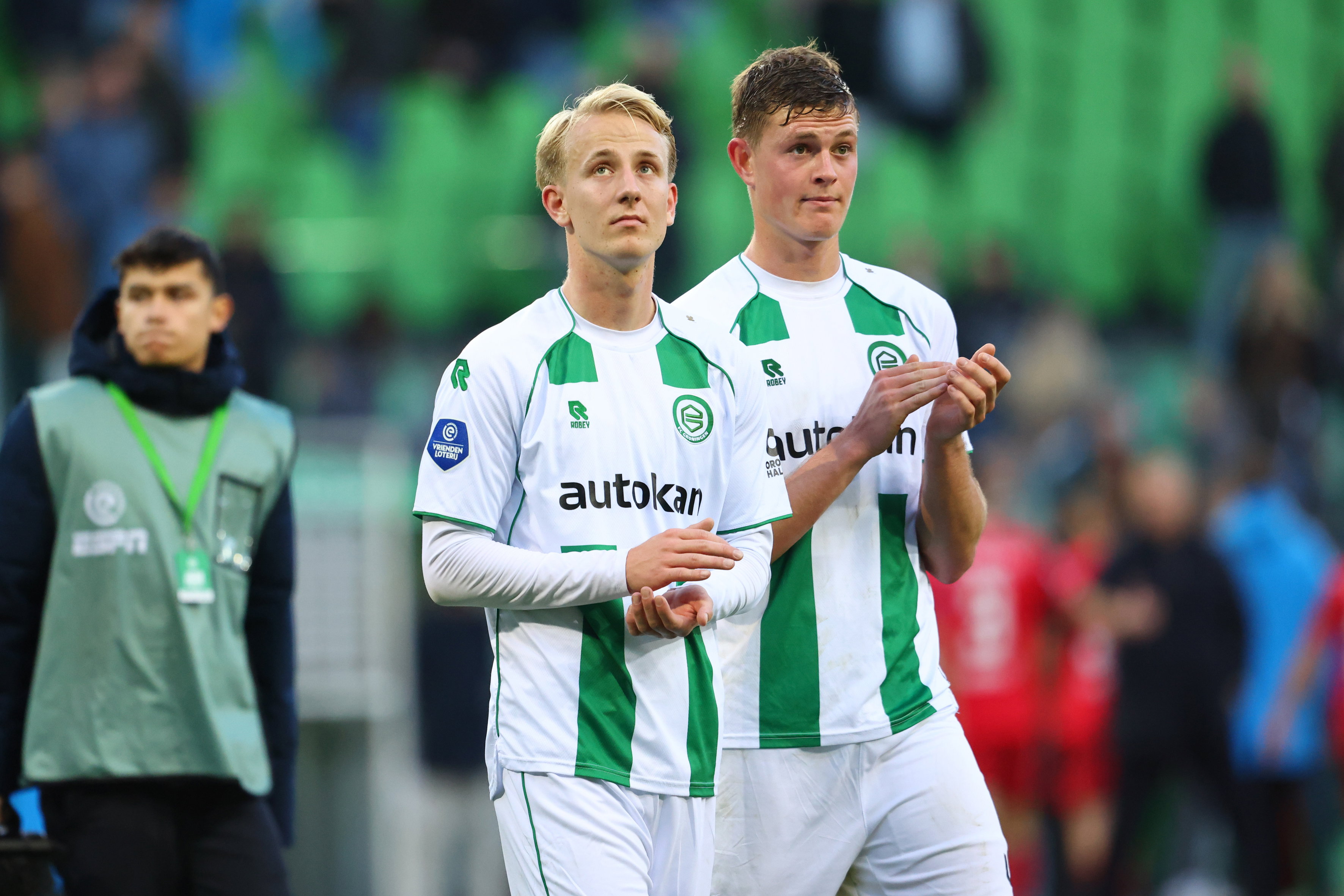 Thijmen Blokzijl en Dies Janse na de thuiswedstrijd tegen FC Twente