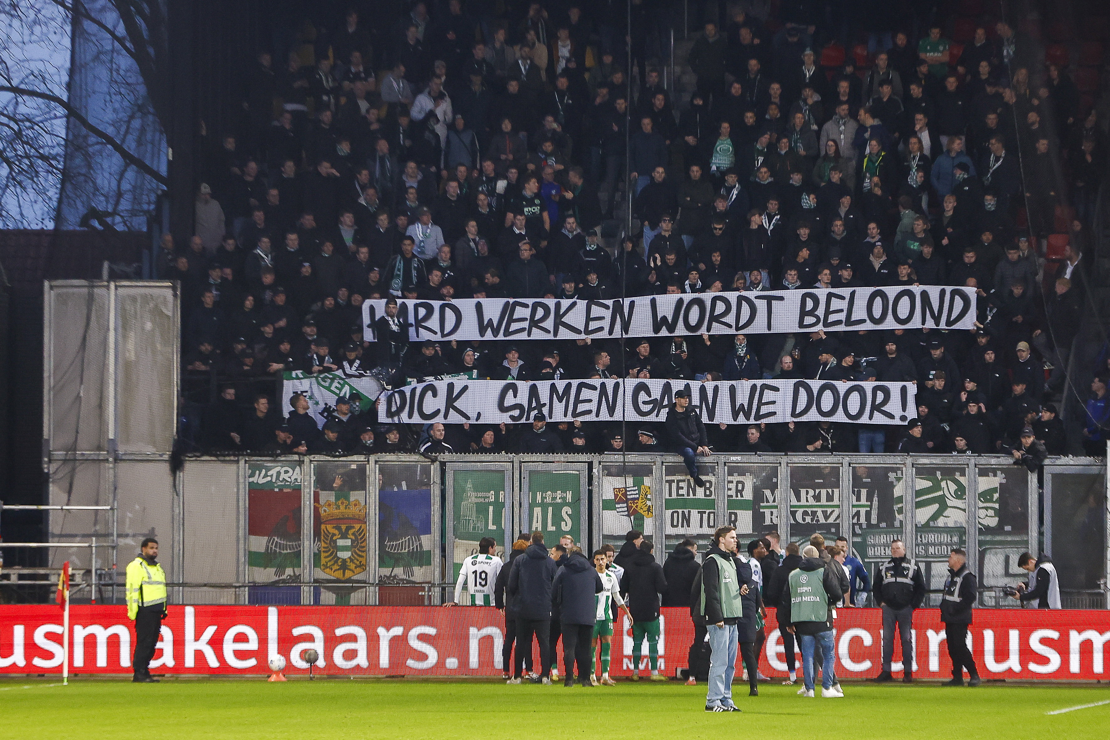 Een spandoek voor Dick Lukkien