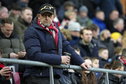 Een supporter van AZ tijdens het duel met NEC