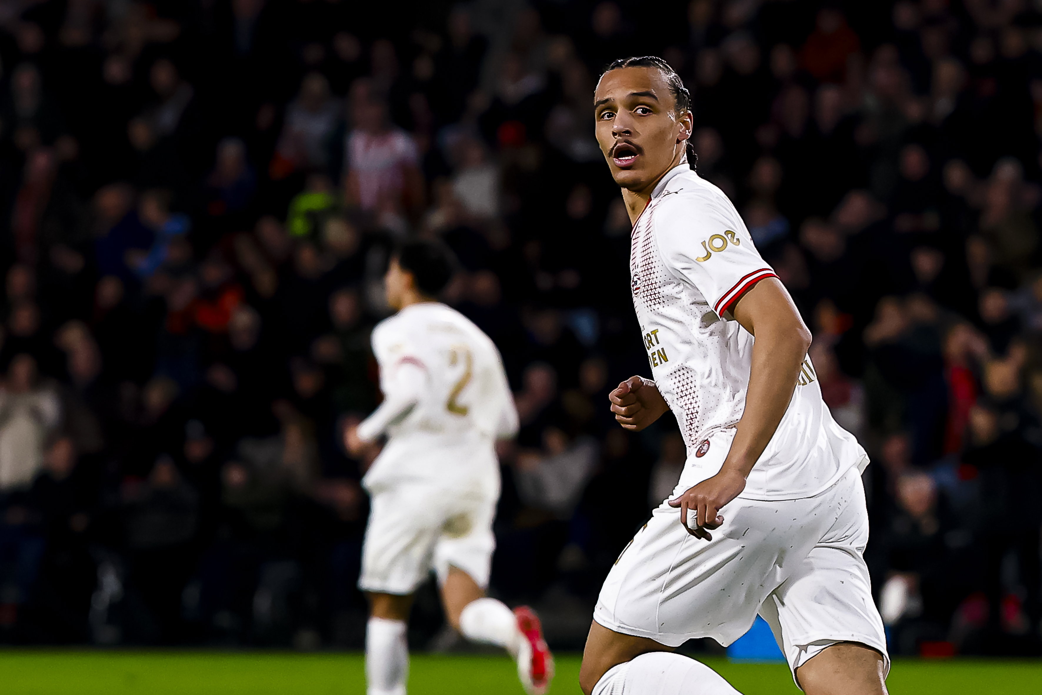 Kiliann Sildillia scoorde tegen NEC zijn eerste treffer voor PSV