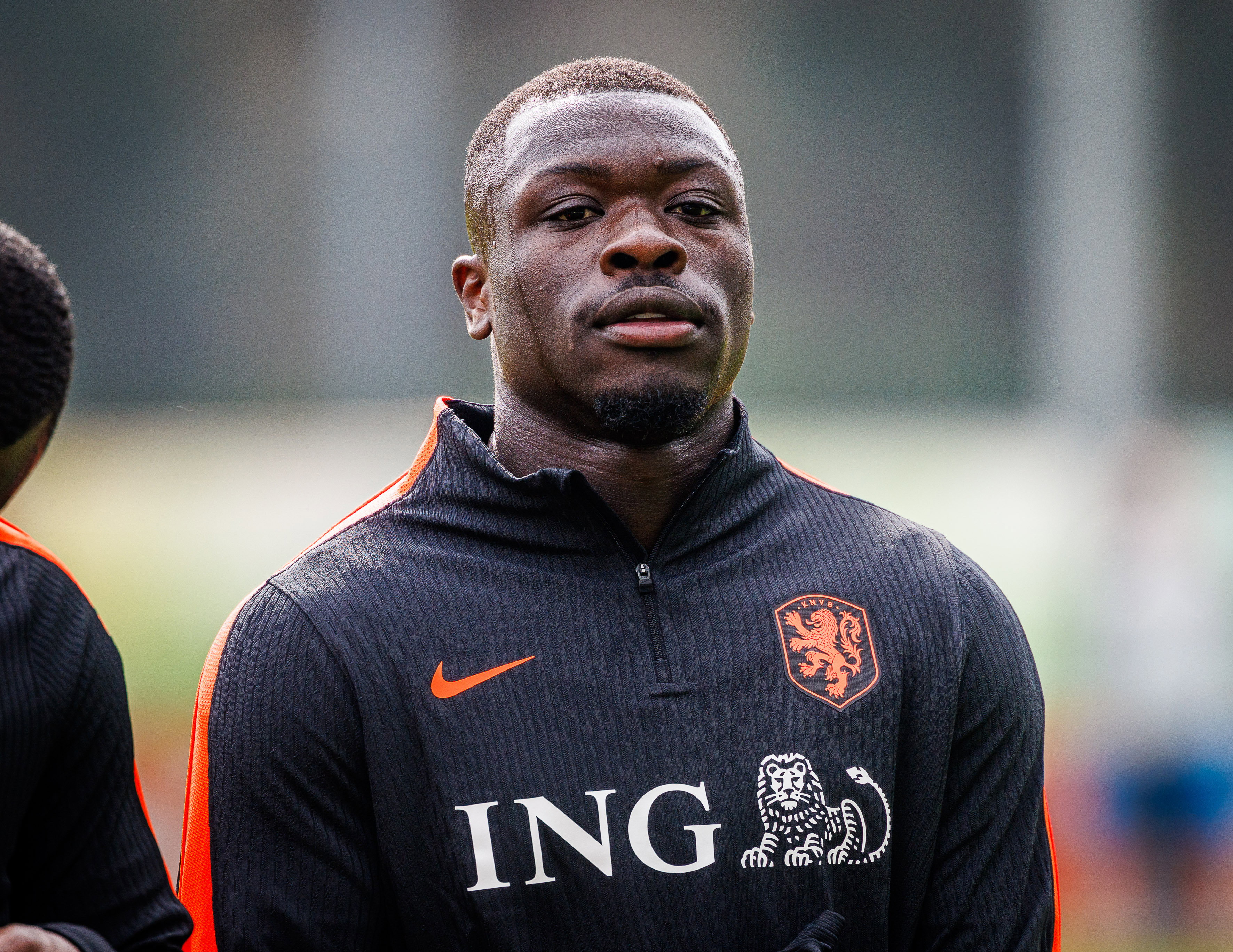 Brian Brobbey op de training bij Oranje
