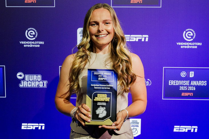 Jaimy Ravensbergen bij de Eredivisie Awards