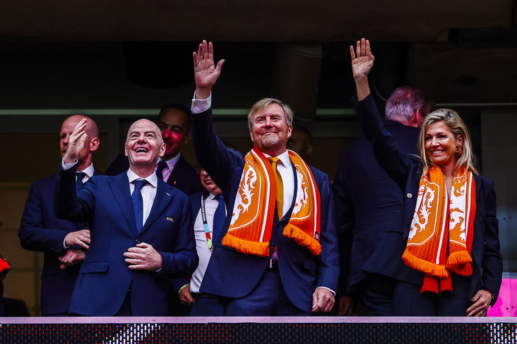 Gianni Infantino, koning Willem-Alexander en koningin Maxima