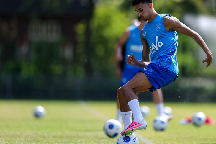 Younes Taha tijdens de eerste training