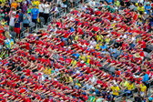 De roeiende Noorwegen-supporters