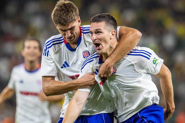 Alec van Hoorenbeeck na zijn eerste treffer voor Hajduk Split
