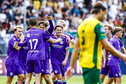 FC Groningen viert goal tegen ADO Den Haag