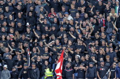 Fans van Feyenoord in het uitvak