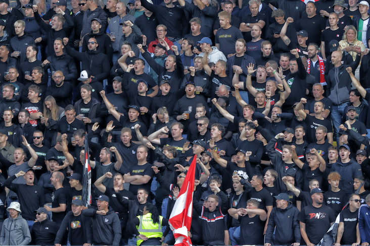 Fans van Feyenoord in het uitvak