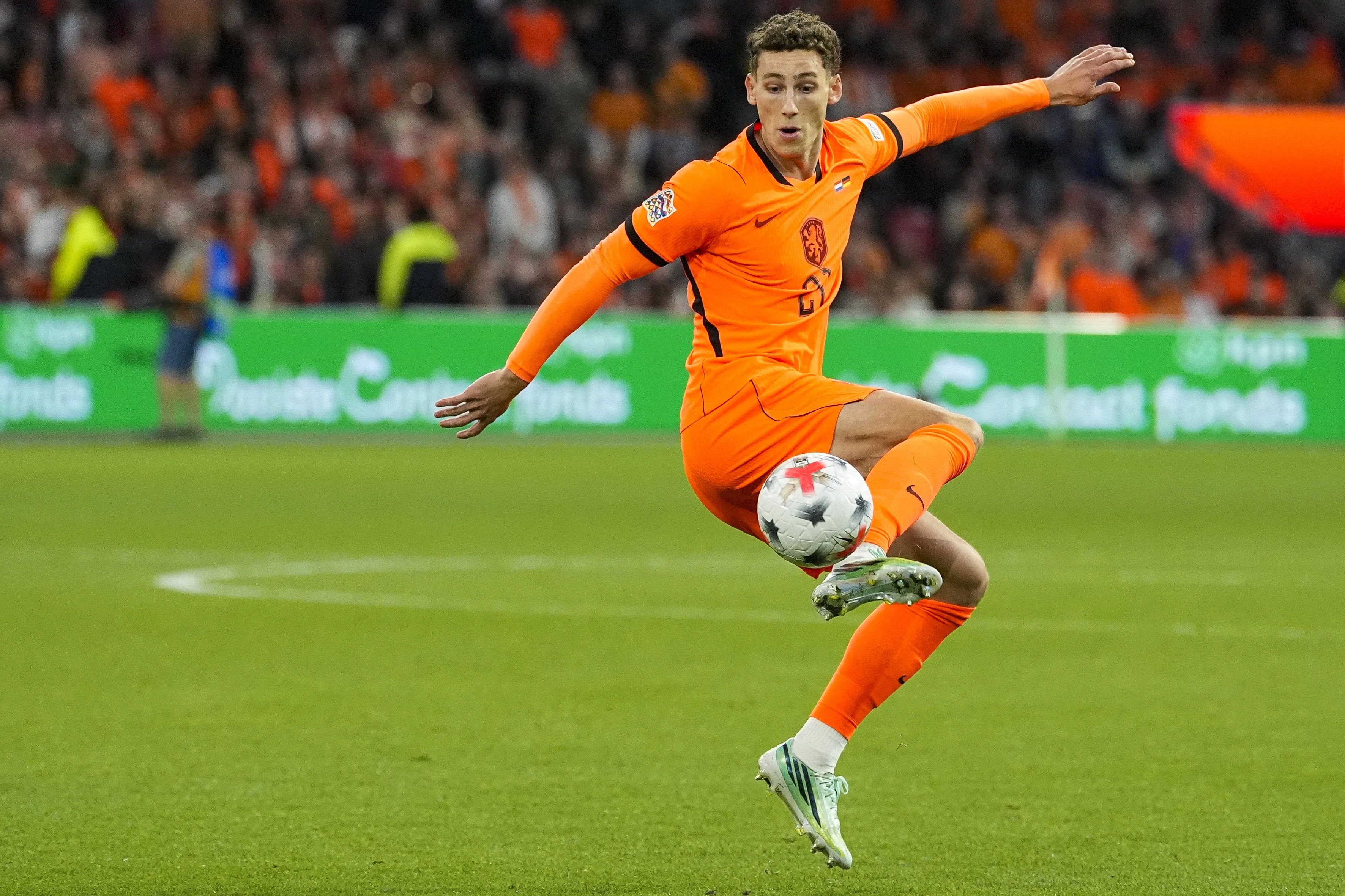 Ruben van Bommel tijdens zijn debuut in het Nederlands elftal