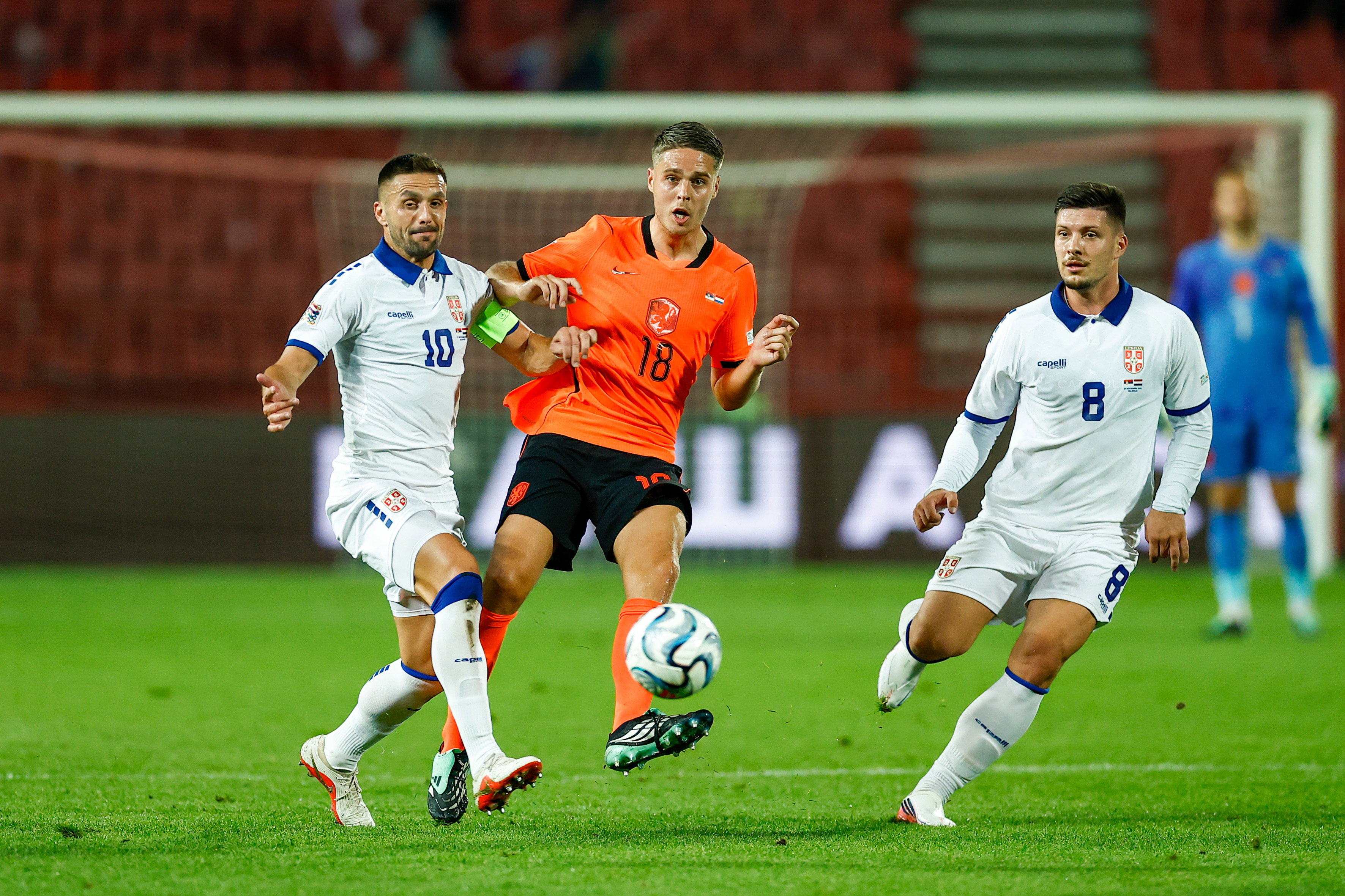 Joey Veerman tegen Servië