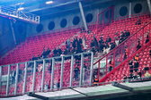 Supporters van FC Thun betreden het uitvak in De Grolsch Veste