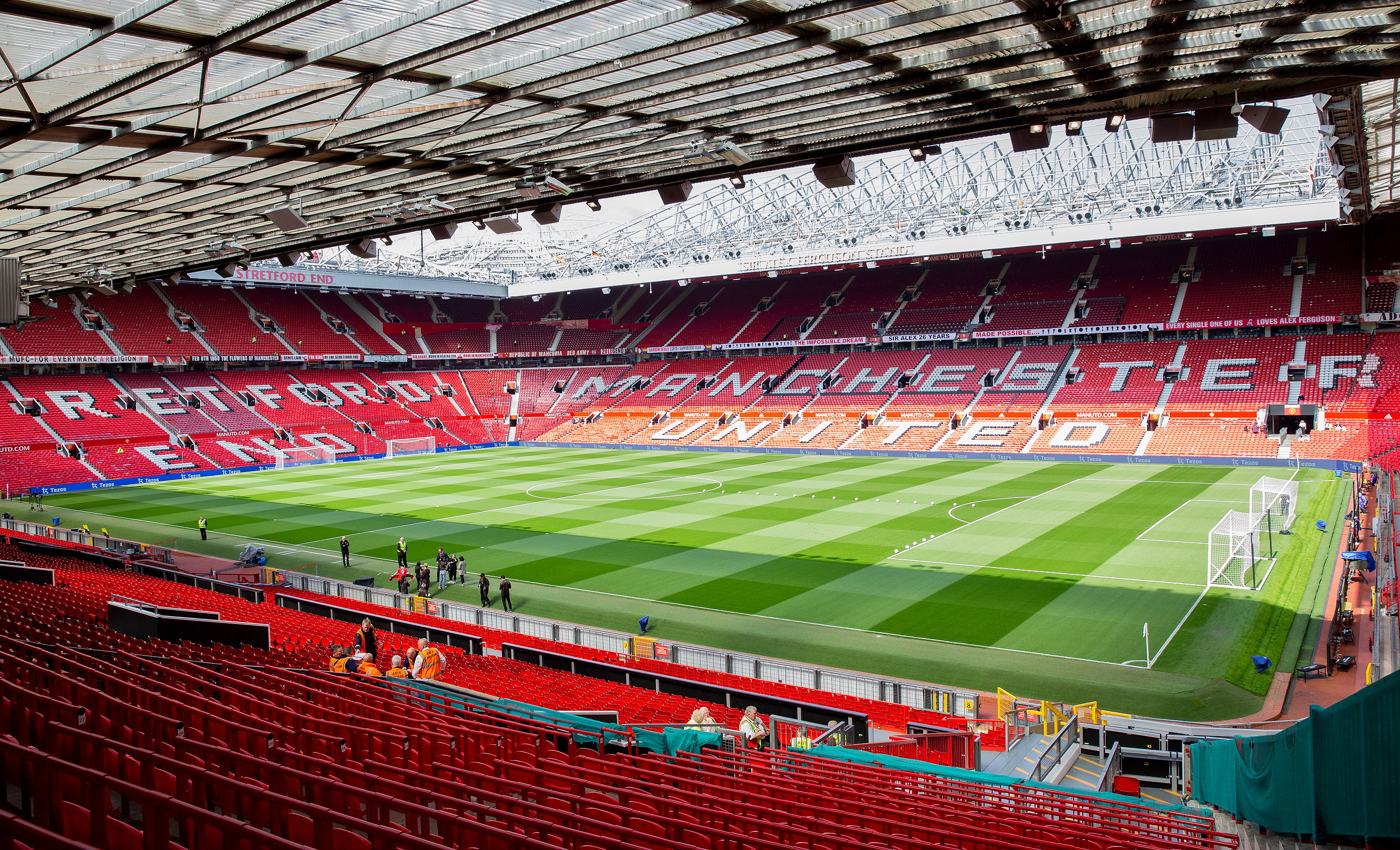 Old Trafford, het stadion van Manchester United