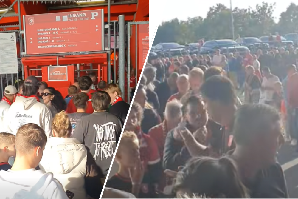 Lange wachtrijen bij De Grolsch Veste