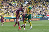 Pascal Mulder tijdens het duel met Fortuna