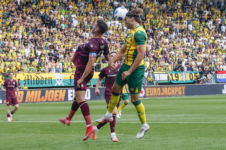 Pascal Mulder tijdens het duel met Fortuna