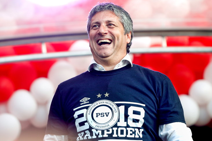 Ruud Brood op het kampioensfeest van PSV in 2018