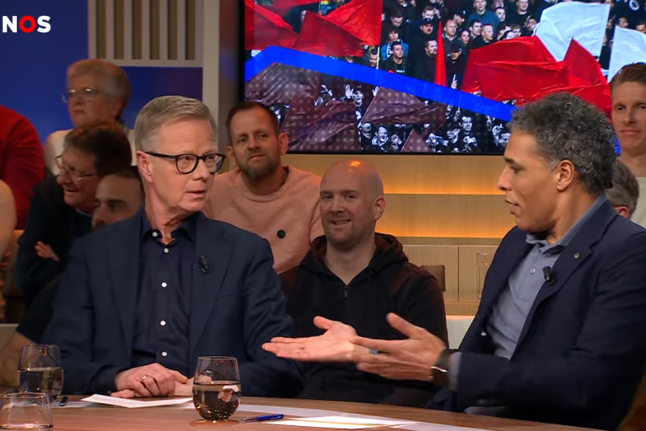 Arno Vermeulen en Pierre van Hooijdonk bij Studio Voetbal