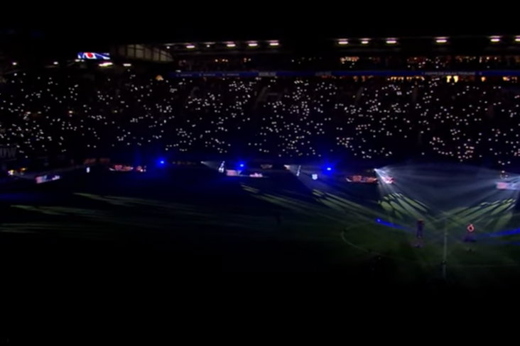 Het Abe Lenstra Stadion tijdens het herdenkingsmoment