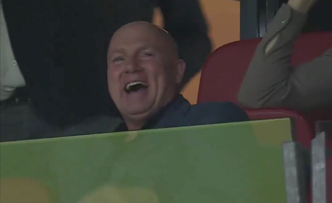 André Kuipers lacht na de goal van Bas Kuipers tegen Ajax