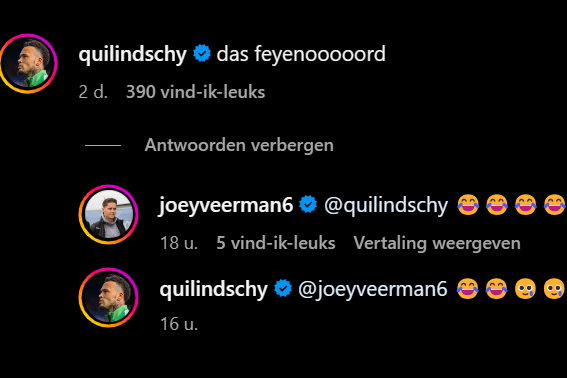 Quilindschy Hartman dolt met Joey Veerman