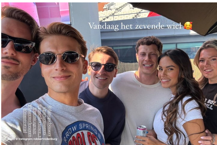 Monica Geuze met haar nieuwe vriend James Lawrence